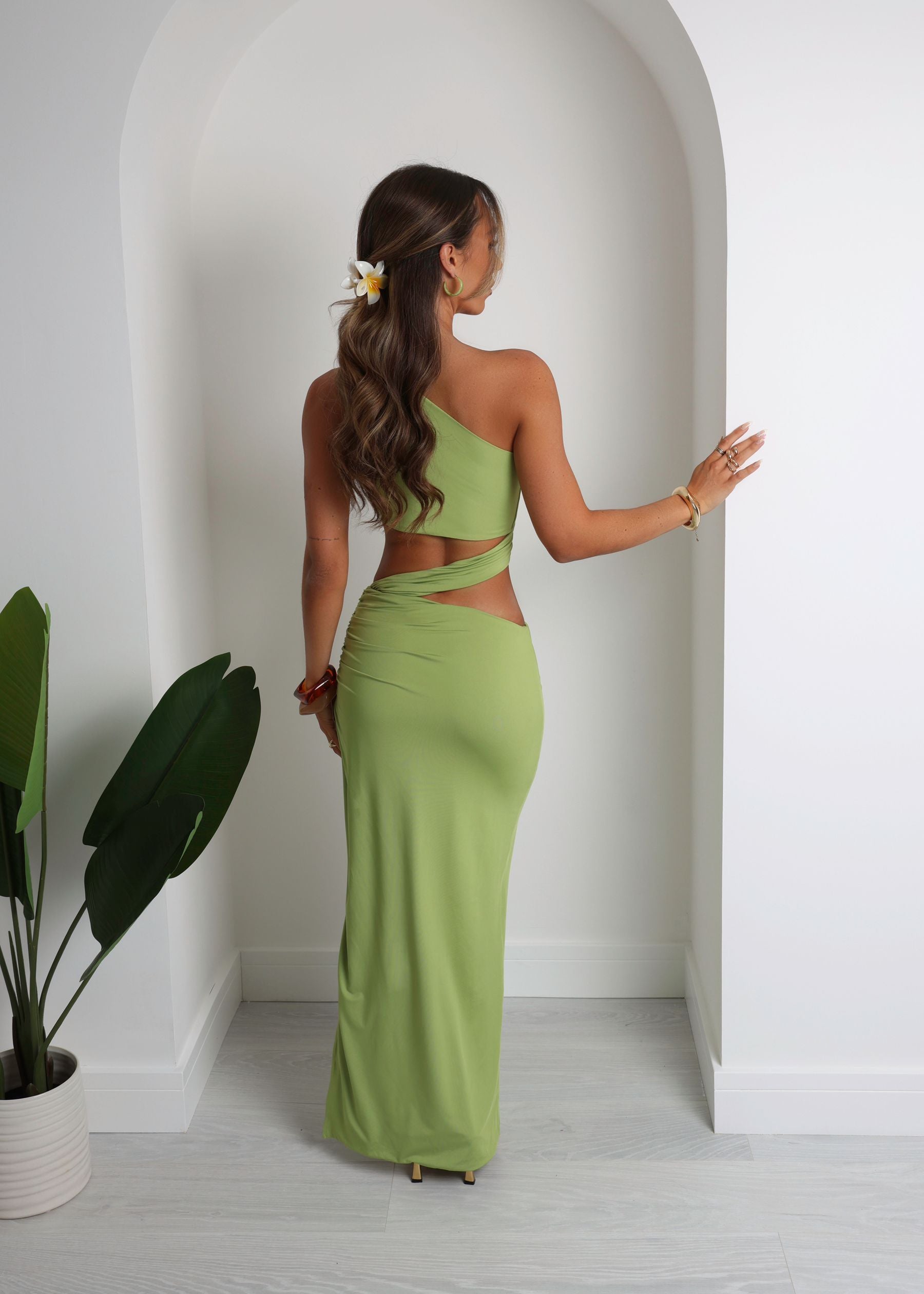 Status Updated Cut Out Maxi Dress - Green