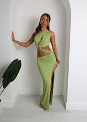 Status Updated Cut Out Maxi Dress - Green