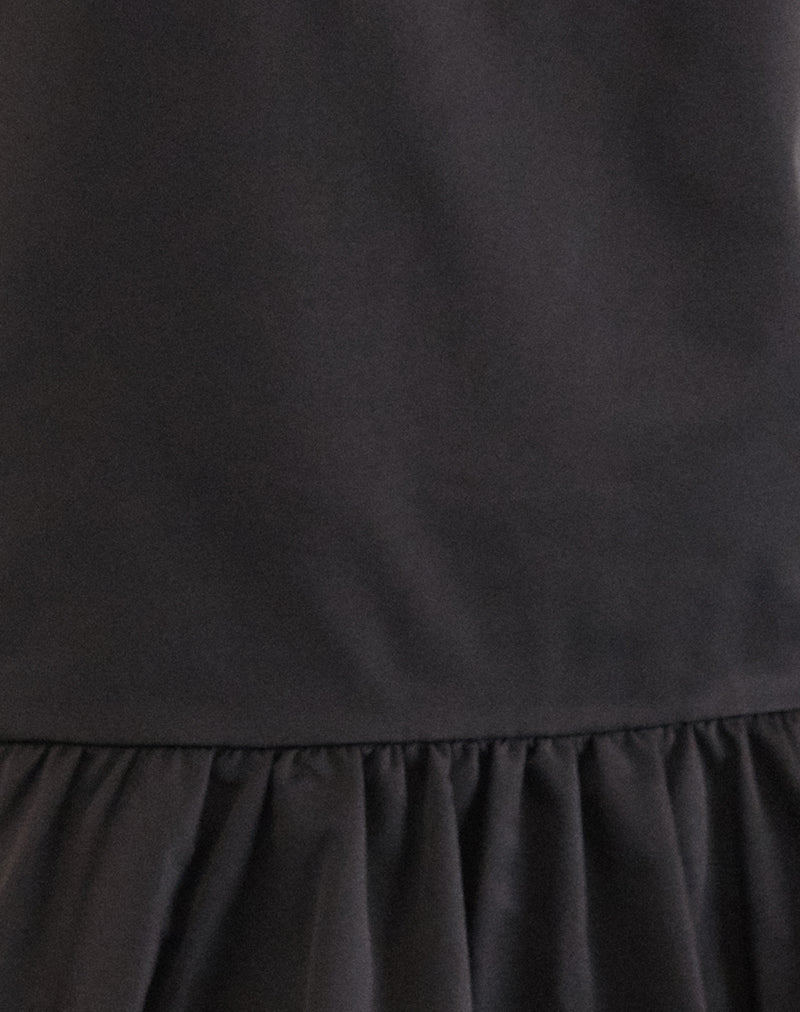 Tamilo Bubble Hem Mini Dress in Black