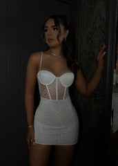 Totally Clueless Glitter Mini Dress - White