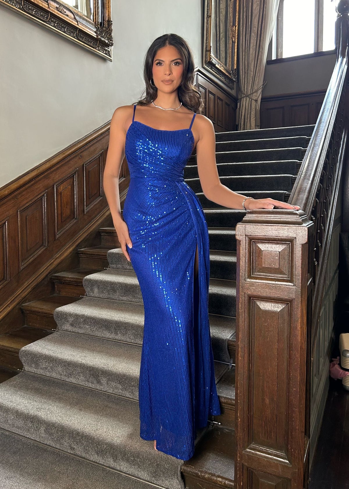 Twilight Empress Sequin Maxi Dress - Cobalt Blue